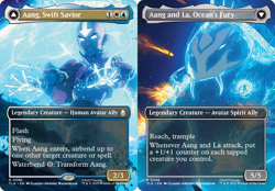 x1 Aang, Swift Savior // Aang and La, Ocean's Fury - Foil - Borderless R MTG Ava - Image 1