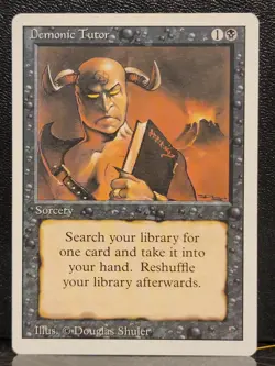 MTG Revised Edition Demonic Tutor Non Foil Sorcery LP-NM - Image 1