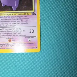 Pokemon Gengar Fossil Holo Rare 5/62 80 HP Stage 2 Unlimited WOTC 1999 - Image 4