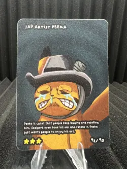 Sad Artist Peeka (Pikachu) 92/90 Set Hit Holo Pokedoodles Set 1 Fan Art- Pokemon - Image 1