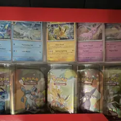 Pokemon TCG Eevee Evolutions Tin Collection Box OPEN cosmo holos,coins & tins. - Image 3