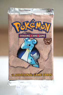 Pokemon WOTC Fossil Unlimited Booster Pack Vintage Sealed TCG Lapras - Image 1