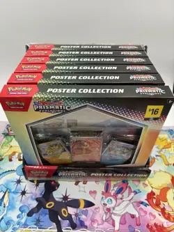 Pokemon Prismatic Evolutions Poster Collection Dollar General 6 Boxes + Display - Image 2