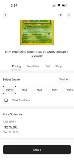 2001 POKEMON SOUTHERN ISLANDS PROMO 5 IVYSAUR Gem Mint 10 - Image 3