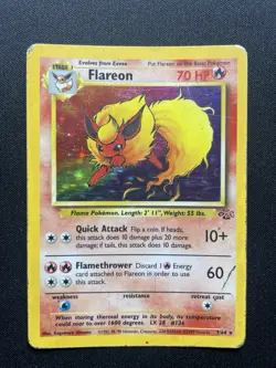 Pokemon TCG Flareon Jungle 3/64 Holo Unlimited Holo Rare - Image 1