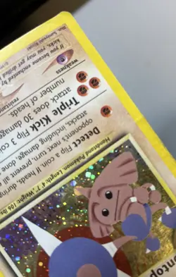 Pokemon Card Hitmontop 3/75 Vintage Holo Rare Swirl Neo Discovery WOTC HP ## - Image 2