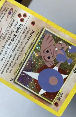 Pokemon Card Hitmontop 3/75 Vintage Holo Rare Swirl Neo Discovery WOTC HP ## - Image 3