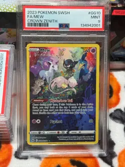 2023 POKEMON SWORD & SHIELD CROWN ZENITH #GG10 FULL ART/MEW PSA 9 - Image 1