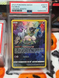 2023 POKEMON SWORD & SHIELD CROWN ZENITH #GG10 FULL ART/MEW PSA 9 - Image 4