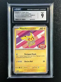 2024 Pokemon Pikachu In Batik Shirt S&V Promo Indonesia Journey CGC 9 MINT - Image 1