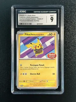 2024 Pokemon Pikachu In Batik Shirt S&V Promo 154/sv-p Indonesia Journey CGC 9 - Image 1