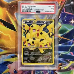 PSA 7 Pikachu Pile RC29/RC32 Full Art 2016 Pokemon TCG XY Radiant Collection - Image 1