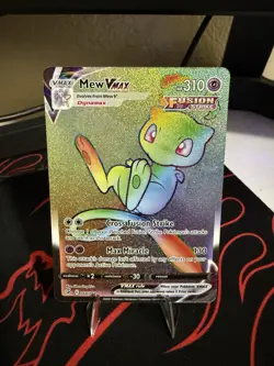 Pokemon Mew VMAX TCG Fusion Strike Secret Rare Holo Card 268/264 Rainbow NM - Image 1