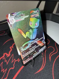 Pokemon Mew VMAX TCG Fusion Strike Secret Rare Holo Card 268/264 Rainbow NM - Image 4