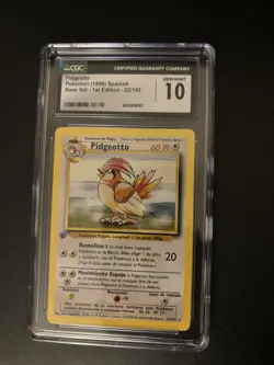 Pokemon Pidgeotto CGC 10 Spanish 1999 Base Set 1st Edition 22/102 - Image 1