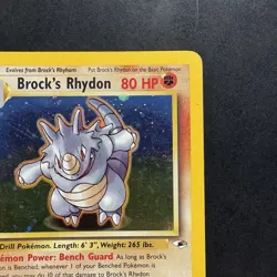 Pokemon Vintage Holo Brock's Rhydon 2/132 Gym Heroes Wotc 2000 - Image 3