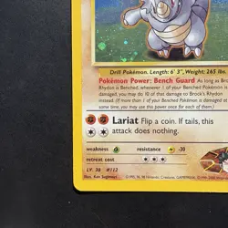 Pokemon Vintage Holo Brock's Rhydon 2/132 Gym Heroes Wotc 2000 - Image 5