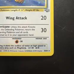 Pokemon Vintage Holo Rare Pidgeot 8/64 Jungle WotC 1999 - Image 4