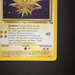 Pokemon Vintage German Holo Zapdos 15/62 Fossil Unlimited Wotc - Image 4