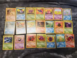 21x Vintage Pokemon Lot - 1st Edition Fossil Commons/Uncommons + Japanese Rocket - Image 1
