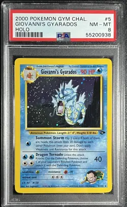 2000 POKEMON GYM CHALLENGE HOLO #5 GIOVANNI'S GYARADOS PSA 8 - Image 1