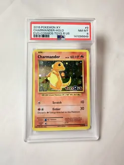 2016 POKEMON XY EVOLUTIONS COSMOS-TOYS R US #9 CHARMANDER-HOLO PSA 8 - Image 1