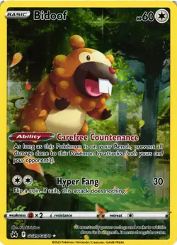 Pokemon TCG Bidoof GG29/GG70 Crown Zenith: Galarian Gallery Holo VLP - Image 1