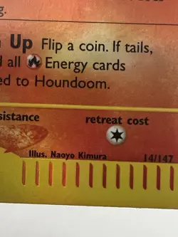 Houndoom 014/147 Aquapolis Regular Pokemon Vintage 2002 TCG - Image 4