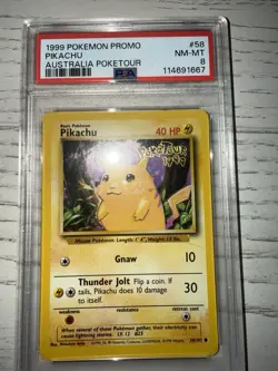 1999 Pokemon Promo #58 Pikachu – Australia PokeTour – PSA 8 (NM-MT) - Image 5