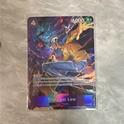 One Piece Trafalgar Law Character Card 6000 Power Blocker Promo Foil P-093 - Image 1