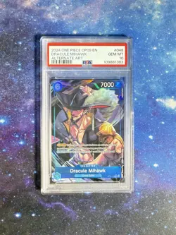 2024 One Piece OP09 Dracule Mihawk #048 Alt Art PSA 10 Emperors New World - Image 1