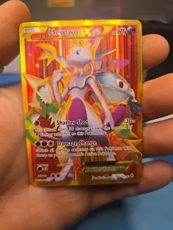 Pokemon Mewtwo EX TCG Full Art Holo Rare Card Breakthrough-Secret 164/162 - Image 1