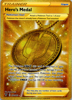 Hero's Medal - 201/185 - Pokemon Vivid Voltage Sword Shield Secret Rare Card NM - Image 1