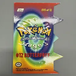 Pokemon Topps Butterfree Series 2 Die Cut EV3 Chase Card 12 2000 Animation LP - Image 2