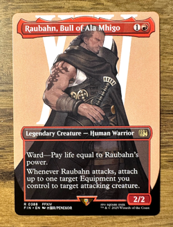 Magic MTG Final Fantasy Raubahn Bull of Ala Mhigo #384 NON-FOIL Borderless Rare - Image 1