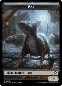4x Rat/Raccoon Token, MTG, Bloomburrow Tokens, 4 pack, Magic the Gathering - Image 1