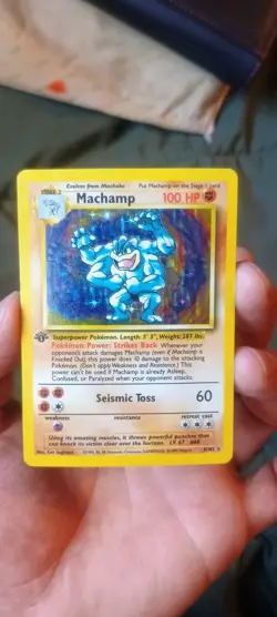MACHAMP - 1ST EDITION, Holo Rare, Unlimited, Base Set, 8/102 (Pokemon TCG, 1999) - Image 1