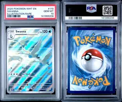 2025 POKEMON WHT EN-WHITE FLARE ILLUSTRATION RARE #110 SWANNA PSA 10 - Image 3