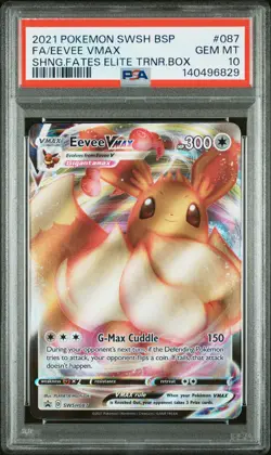 2021 POKEMON SWSH BLACK STAR PROMO #087 FULL ART/EEVEE VMAX PSA 10 - Image 1