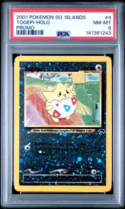 2001 POKEMON SOUTHERN ISLANDS PROMO #4 TOGEPI-HOLO PSA 8 - Image 1