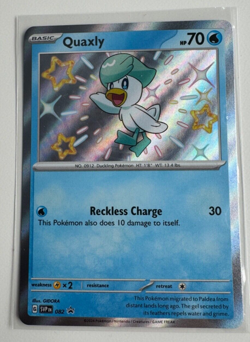 Pokemon Paldean Fates Black Star Promo Shiny Quaxly 082 Near Mint - Image 1