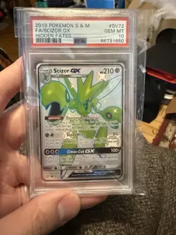 Pokemon Sun & Moon Hidden Fates Shiny Scizor GX SV72 PSA 10 GEM MINT - Image 1