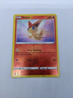 036/264 Victini Reverse Holo Fusion Strike Pokemon TCG Card Sword & Shield Swsh - Image 1