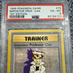 1999 1st Edition Pokemon Impostor Prof Oak #73 PSA 6 - Image 2