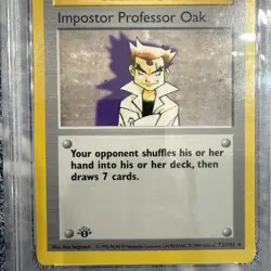 1999 1st Edition Pokemon Impostor Prof Oak #73 PSA 6 - Image 3
