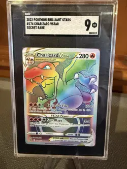 Pokemon Charizard VSTAR Secret Rare Holo Brilliant Stars 174/172 SGC 9 - Image 1