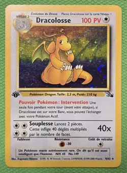 Pokemon TCG French 1st Edition Fossil Dracolosse (Dragonite) Holo #4 - Image 1