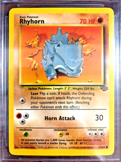 Rhyhorn Common #61 - BGS GEM MINT 9.5 - 1999 WOTC Jungle Unlimited - Pokemon TCG - Image 2