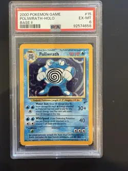 2000 Pokemon Game Poliwrath-holo Base Set II PSA 6 EX MT - Image 1