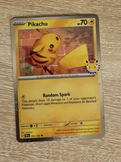 Pikachu 2026 Pokemon Day Stamp - 051/162 - Temporal Forces - Promo Cosmos Holo - Image 1